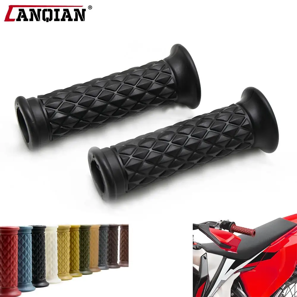 

22mm Handle Bar Retro Rubber Motorcycle Bike Vintage Handlebar Coke Bottle Hand Grip For Truimph CG125 CB400 Cafe Custom