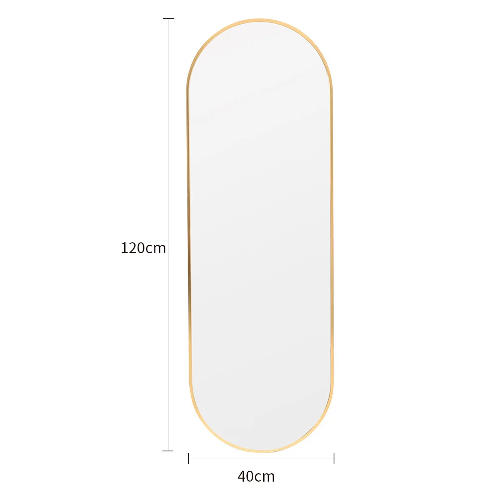 فولتسيفي-مرآة حائط معدنية بيضاوية حديثة ، طول كامل ، حمام ، غرفة نوم ، غرفة معيشة ، ديكور ممر ، ذهبي #6