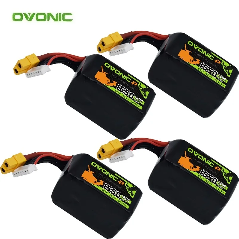 4Pcs 1550mAh 120C 6S 22.2V LiPo Battery For RC Helicopter Quadcopter FPV Racing Drone Parts 22.2V Rechargeable BATTERY