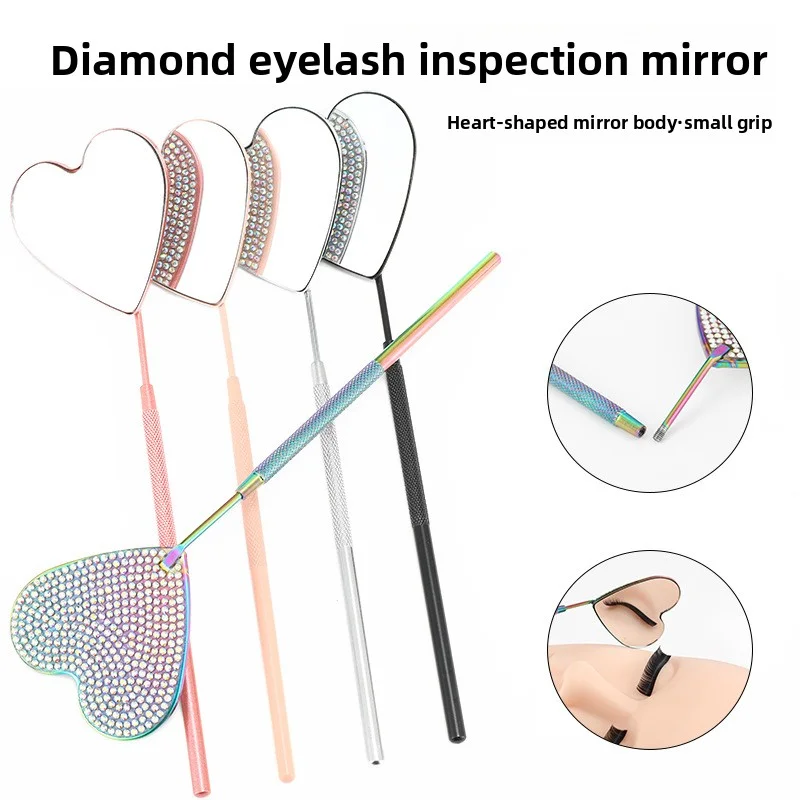 

100Pcs Multifunction Lashes Mirror Stainless Steel Magnifying Mirror For Checking False Eyelashes Extension Lash Makeup Supplies
