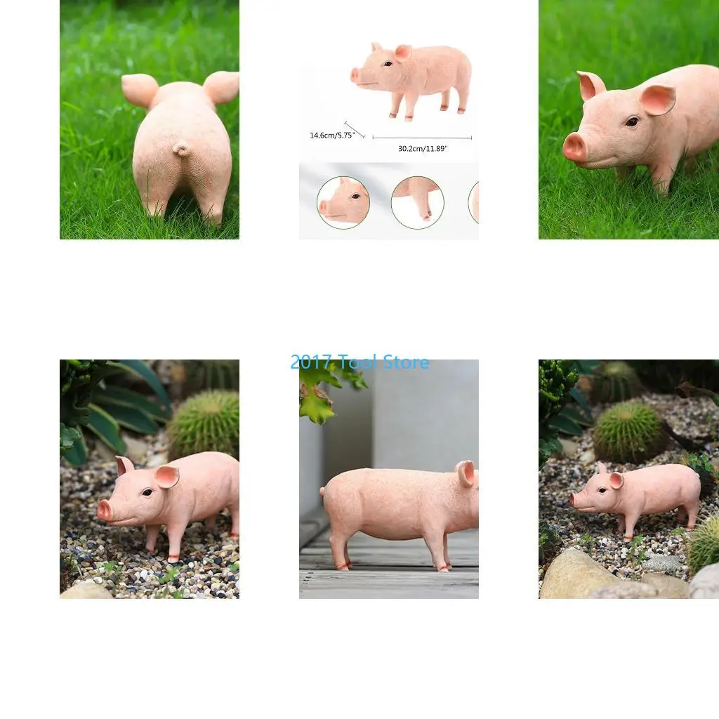 

K92A Animal Garden Statue Pig Funny Outdoor Figurine Resin Lawn Ornaments Indoor Outdoor Sculpture Home Decoration