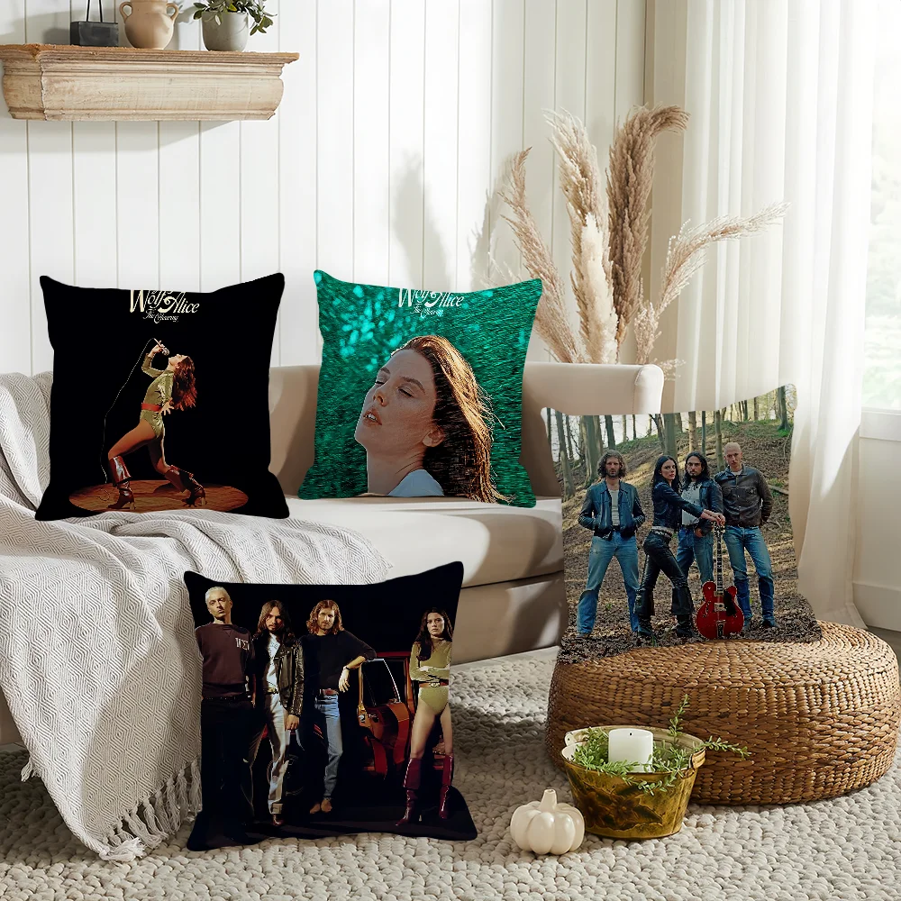 Rock Band W-Wolf A-Alice Pillow Case Home  Cushion Cover Suitable For Office Sofa Car Suitable For All Seasons