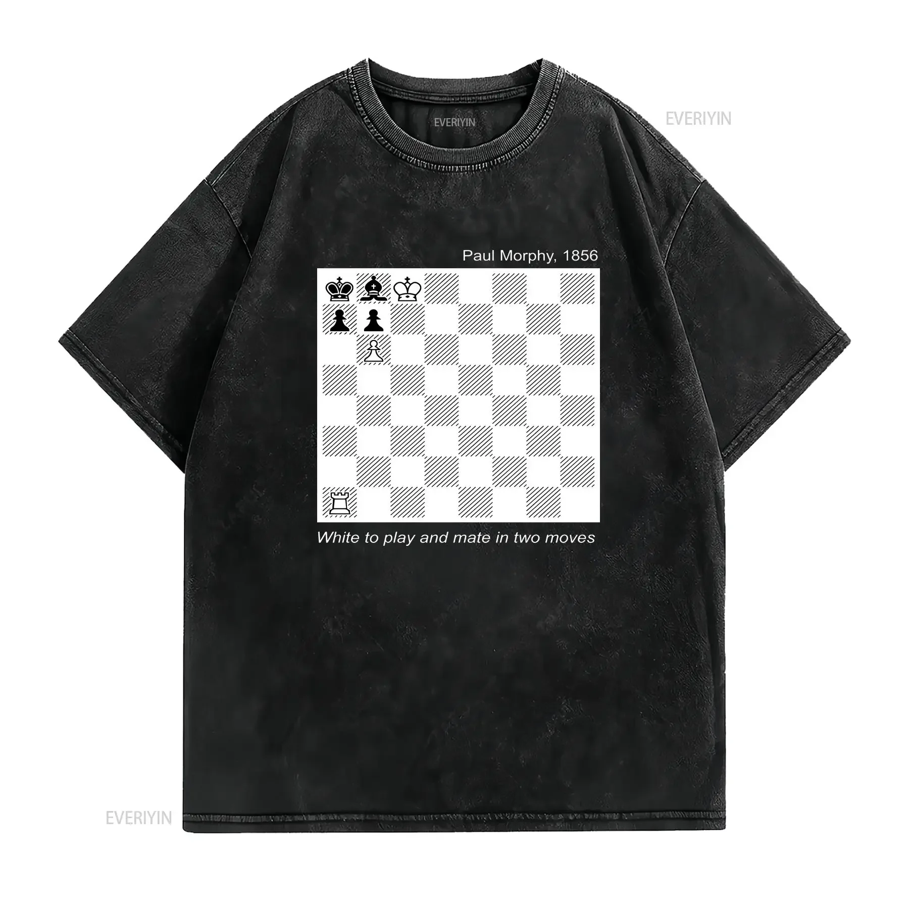 Paul Morphy T Shirt Vintage Chess Game Puzzle long or short sleeves vintage Washed Stretched Versatile streetwear Breathable