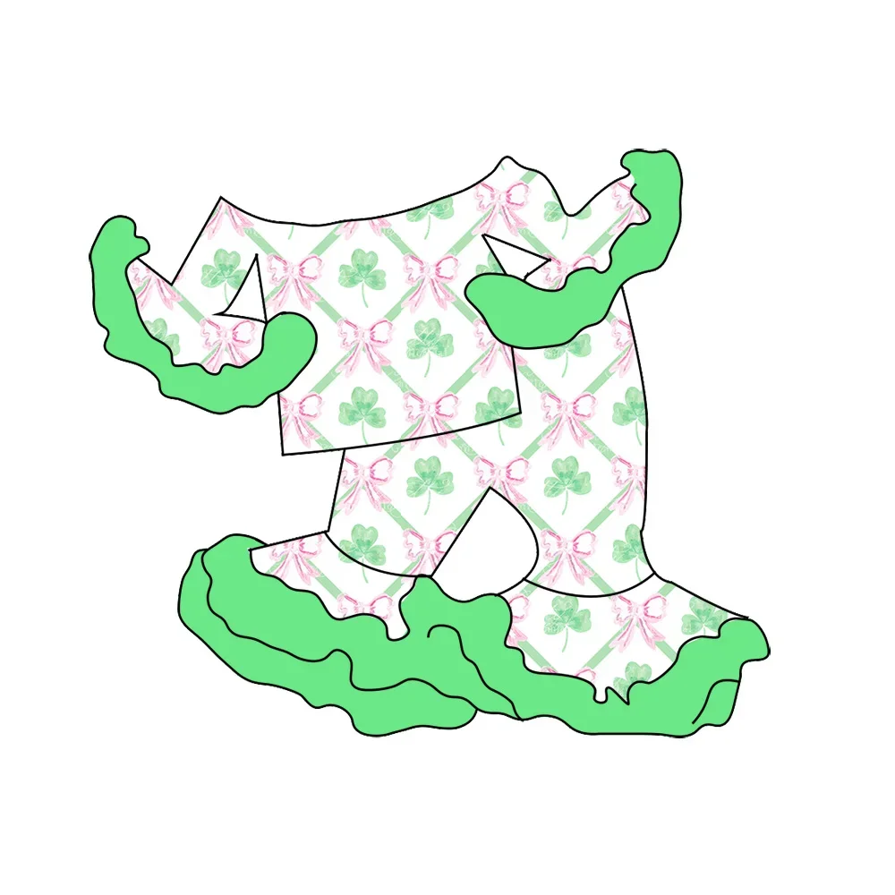 New Girls Easter Outfits Boutique Milk Silk Mardi Gras Customize Other Children's clothing Long Sleeves Strawberry Sets