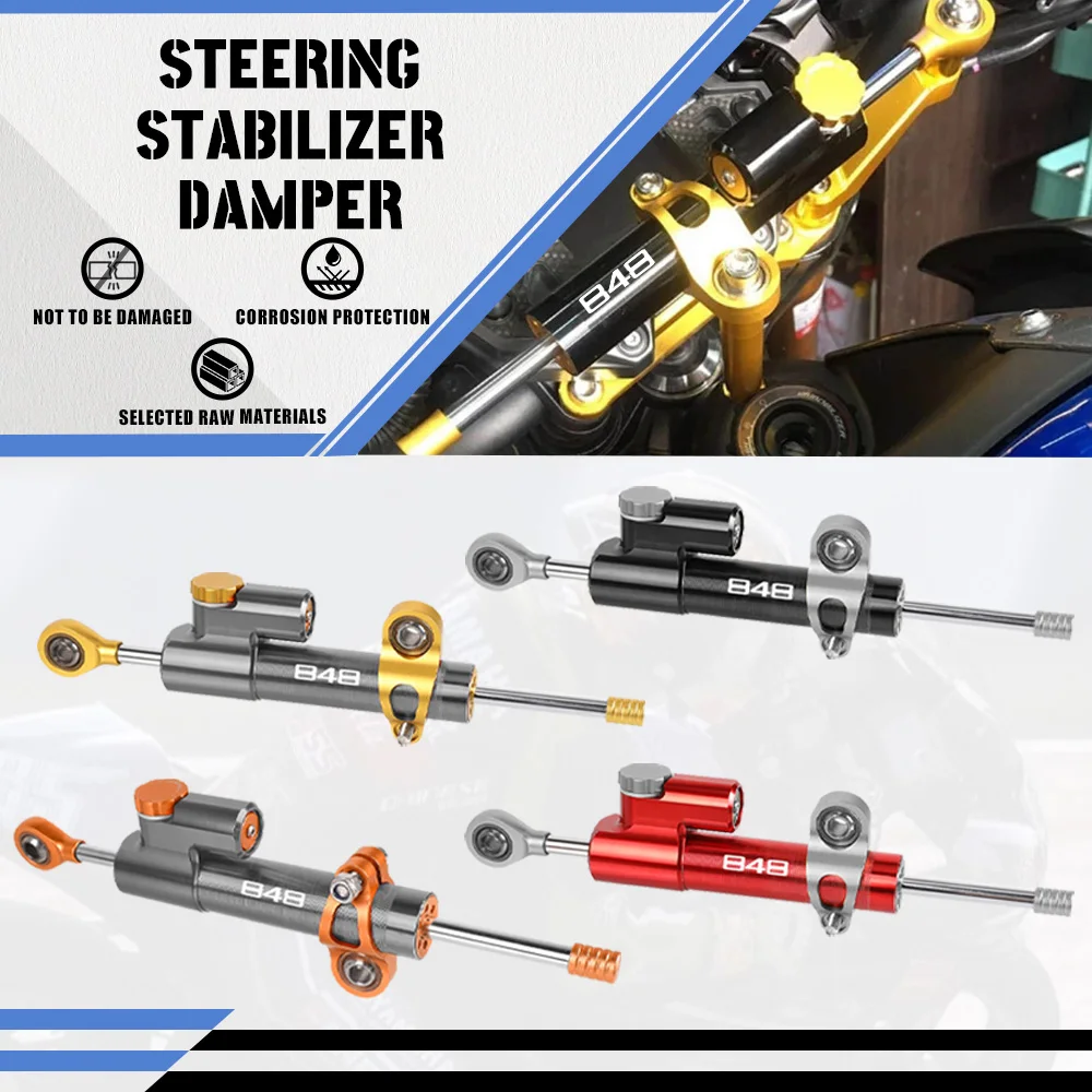 

Universal Aluminum Motorcycle Damper Steering Stabilize Safety Control For DUCATI 848 EVO 848 2008-2015 2014 2013 2012 2011 2010