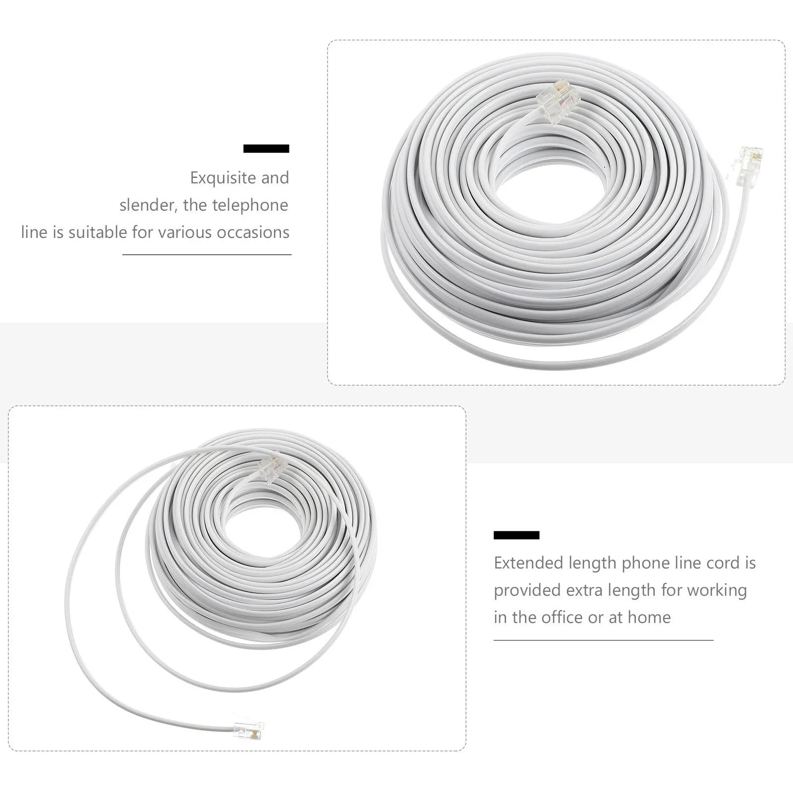 Phone Extension Cord Rj11 6P4C 4-Core Landline Cable For Telephone Fax Machine Modem Home Office Use Telephone Accessories