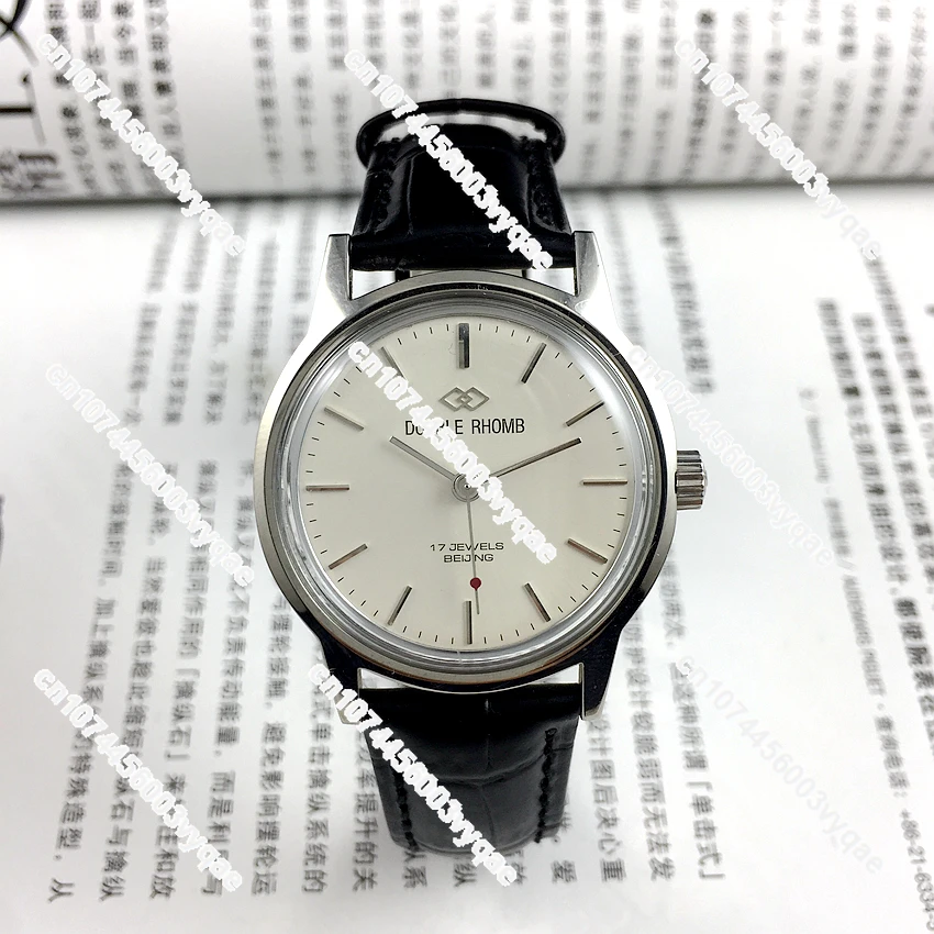 Original stock, watch all-steel white surface manual mechanical watch, diameter 35mm