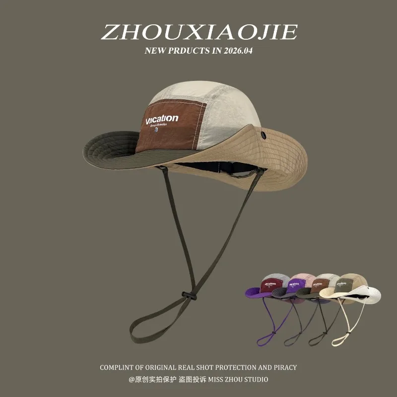 New Fashion Color Matching Quick-drying Bucket Hats for Men and Women Summer Outdoor Camping Sun Protection Thin Hiking Caps