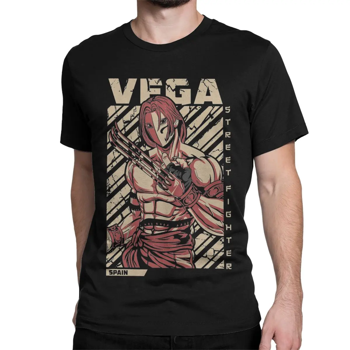 Men Vega Streets Fighters T Shirt Game 100% Cotton Clothing Creative Short Sleeve Round Neck Tee Shirt Printed T-Shirt