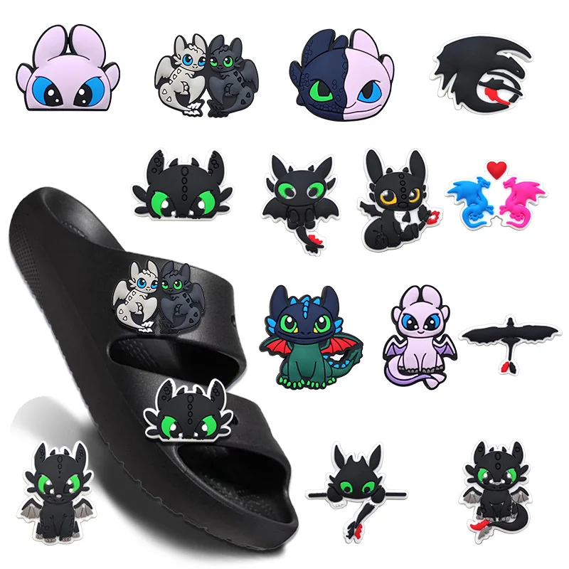 

Disney Toothless Boy 1pcs Shoe Charms Garden Shoe Accessories Buckle Fit Clogs Decaration Sandals Decorate kids XmasGift