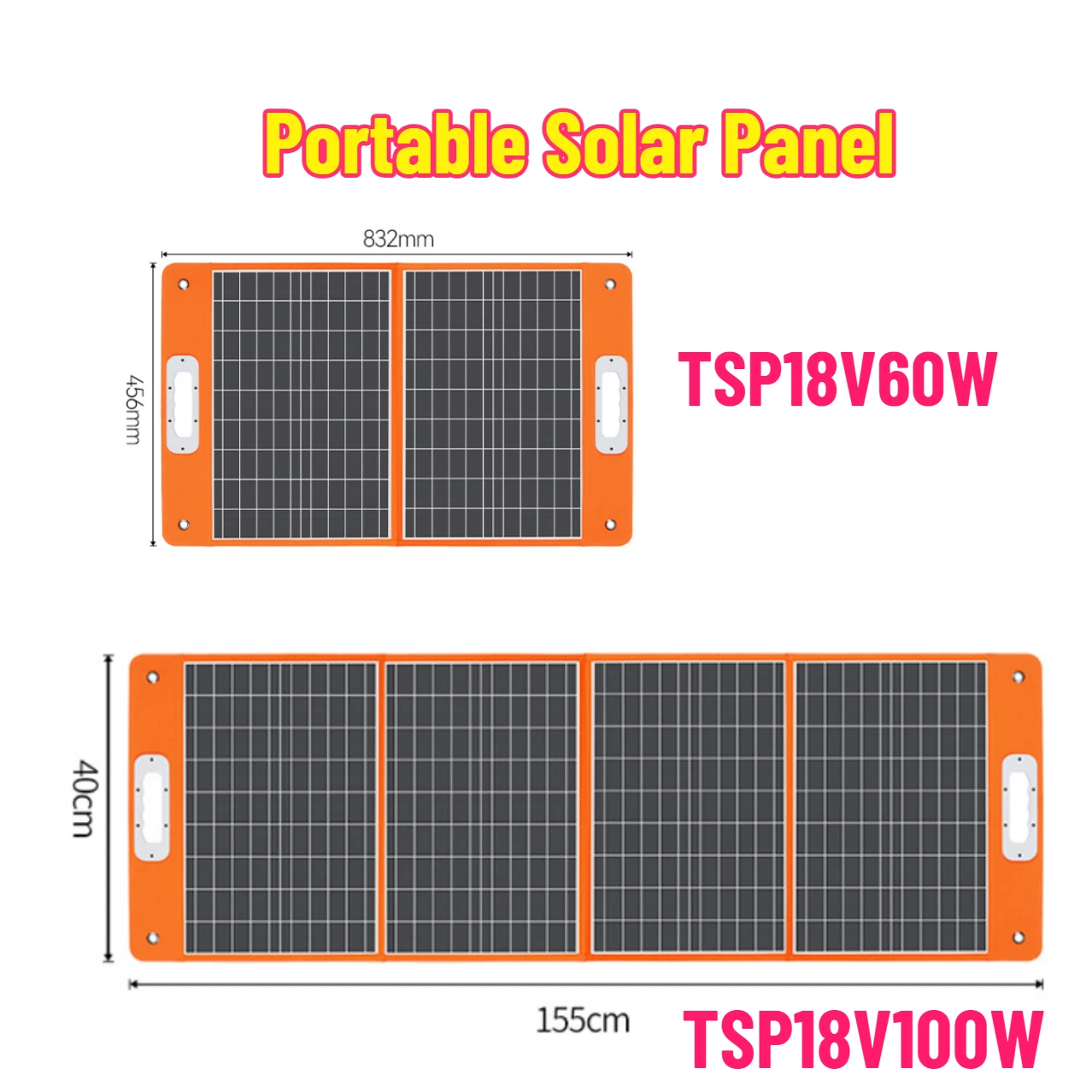 

Portable Solar Panel 60W 100W 18V Solar Charger Foldable DC Output PD Type-c/QC3.0 For Solar Generator Phones Tablets Camping