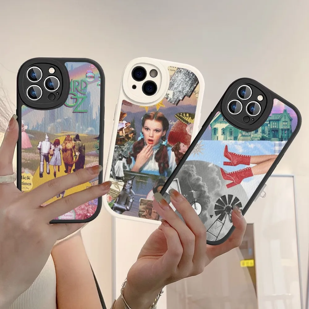W O-of oz película Funda de teléfono de cuero duro para iPhone 14 13 12 Mini 11 14 Pro Max Xs X Xr 7 8 Plus Fundas