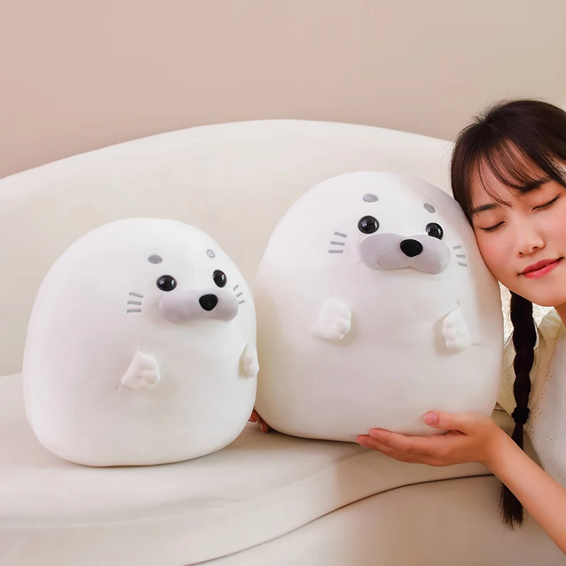 

30/40cm Cute Fat Round Cartoon Seal Dog Plush Toy Anime Soft Stuffed Animals Seal Lion Doll Pillow Birthday Gifts for Kids Girls