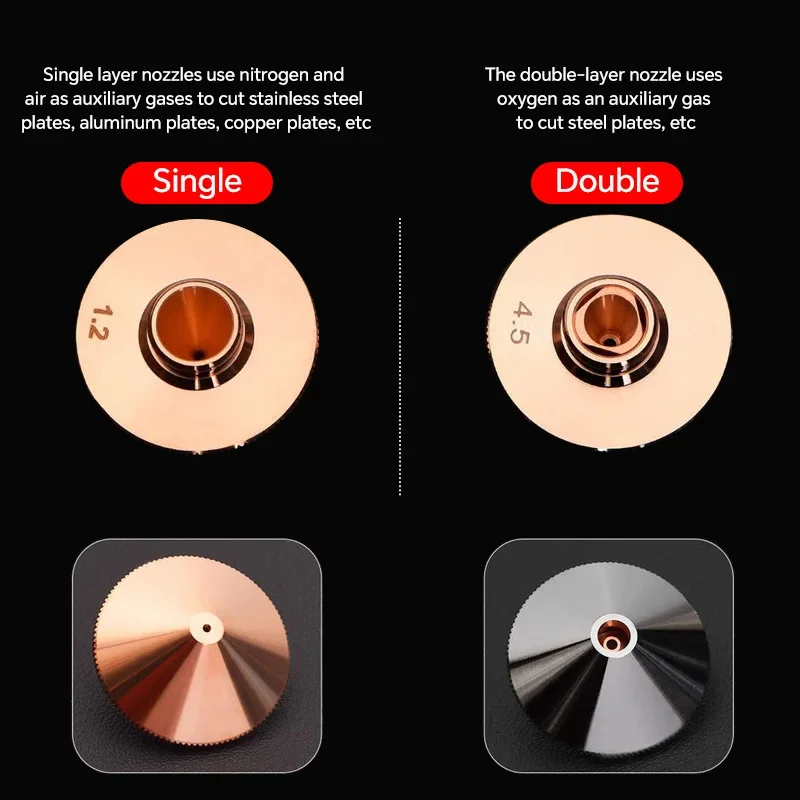 Laser Cutting Nozzle Type A D28 M11 D32 M14 H15 Single/Double Layer Caliber 0.8-6.0 Raytools Precitec WSX Laser Cutting Machine