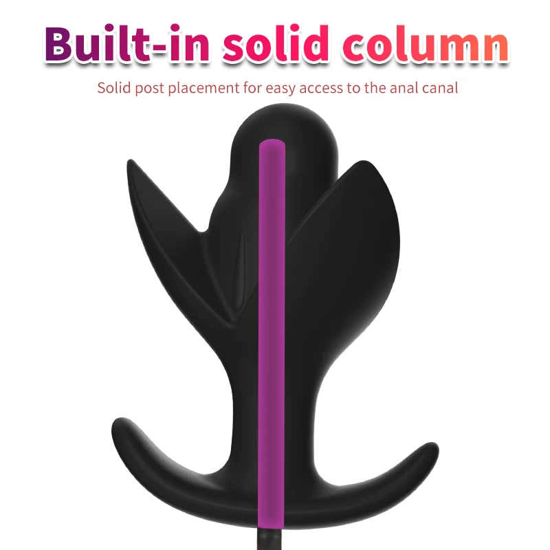 SM Flower Shape Inflatable Anal Plug Built-in Silicone Column Expandable 10cm Big Butt Plug Dildo Pump Bdsm Toys Man Ass Dilator