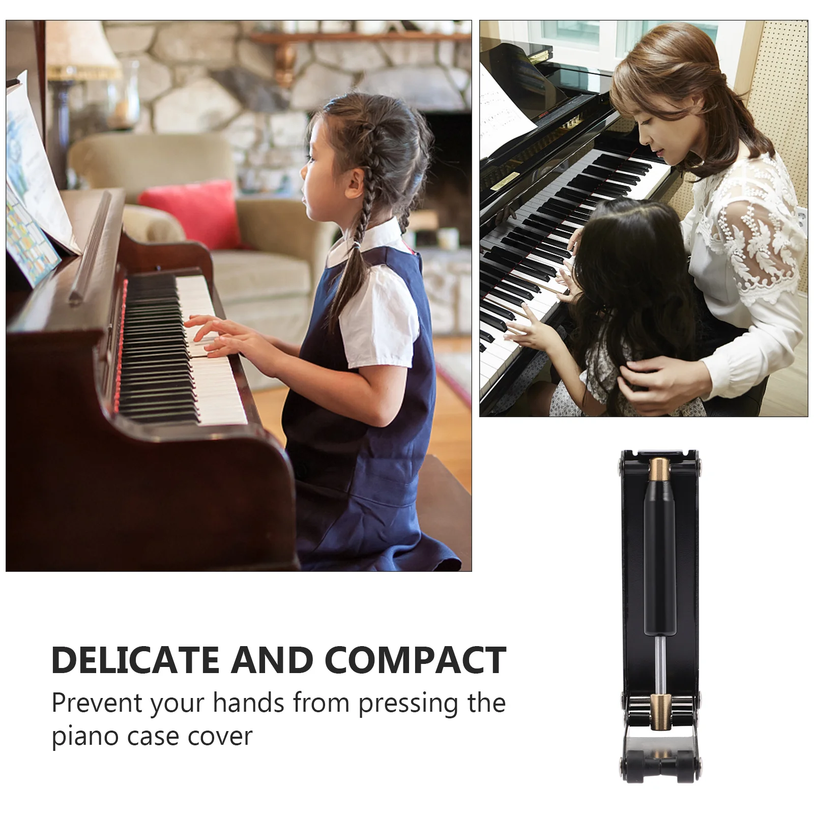 

Piano Buffer Black Slow Closing Damper For Keyboard Cover Safety Silent Drop Mechanism Piano Anti-Pressure Accessory