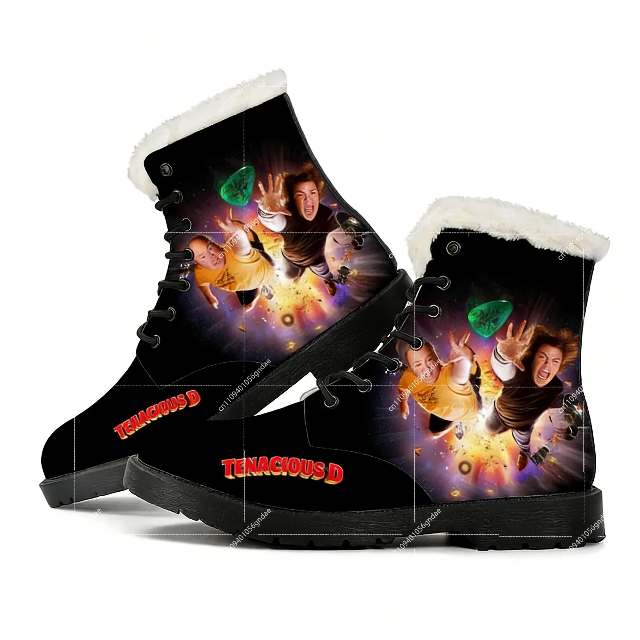Tenacious D Rock Band Plush Boots Hip hop Singer Mens Womens Motorcycle Tour Teenager Shoe Casual Boot Light Warm Customize Shoe