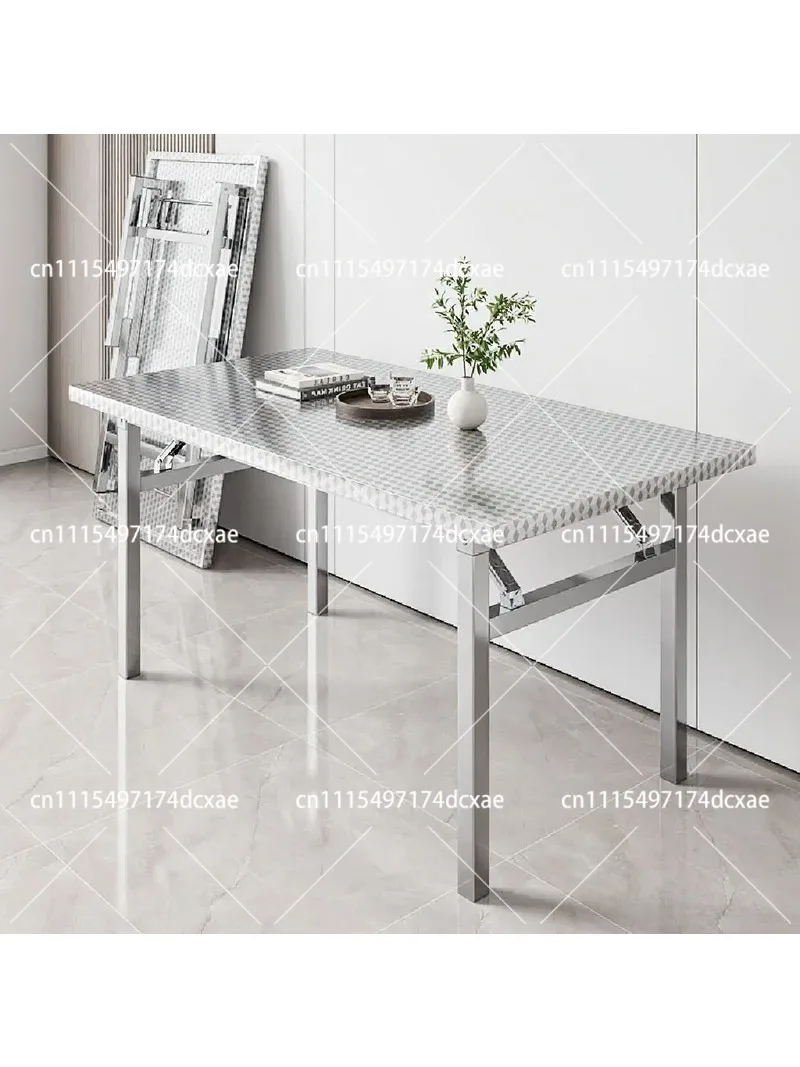 Stainless Steel Foldable Buffet Serving Table Portable Outdoor Camping Desk Home Dining Counter Multifunctional Commercial Use