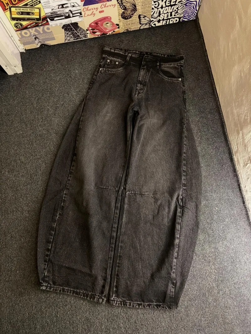 Calças Jeans Brancas Lavadas Estilo Americano Retrô para Homens, Moda Hip-hop, Streetwear, Calças Gothic Punk Harajuku Y2K, Calças Bootcut Casuais par