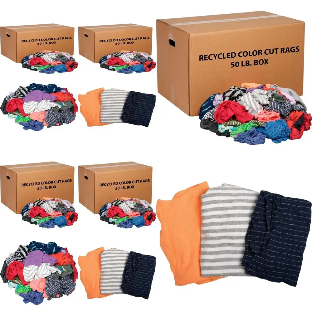 

50-фунтовые обрезки из переработанных разноцветных тканей для полировки, удаления пыли и уборки, в ассортименте