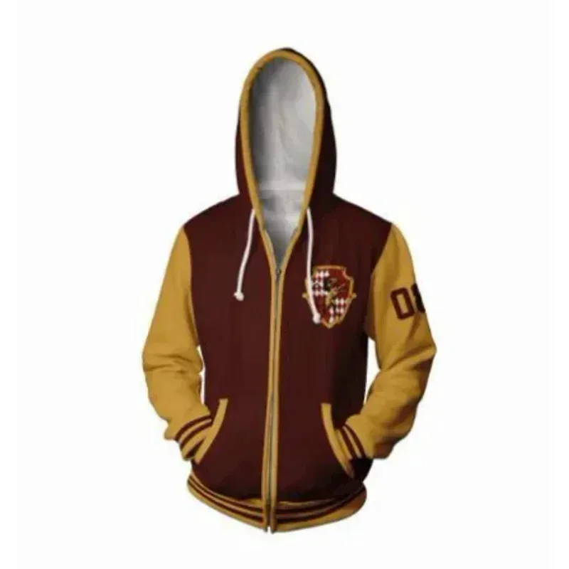 ใหม่ 2025 กริฟฟินดอร์ สลิธีริน ฮัฟเฟิลพัฟฮอกวอตส์คอสเพลย์เครื่องแต่งกายคู่เสื้อฮู้ดซิปเสื้อแขนยาวเสื้อผ้า eqs9X