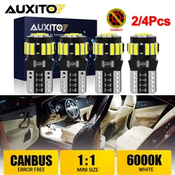 AUXITO 2/4Pcs T10 W5W LED Light Ultra Bright CANBUS No Error WY5W 5W5 194 168 LED White Interior Dome Side Parking Lights Bulb