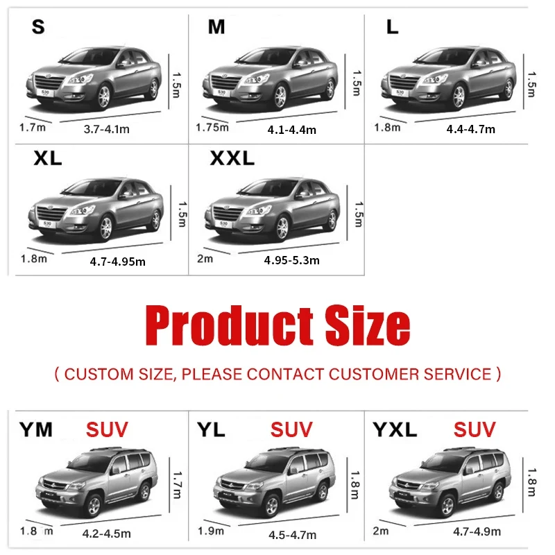 All Season Thickened Car Cover Anti Hail Waterproof Snowproof Outdoor Protector for SUV Sedan