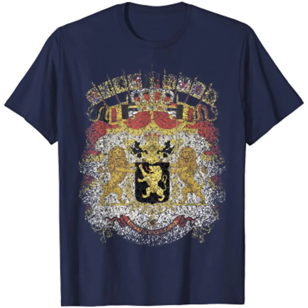 

National Emblem Seal Symbol Coat of Arms of Belgium Men T-Shirt Short Sleeve Casual 100% Cotton O-Neck Shirt