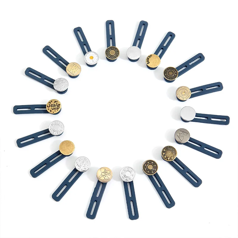 2/5/10PCS Metal Button Extender Free Sewing Adjustable Retractable Waist Extenders Button for Pants Jeans Waistband Expander