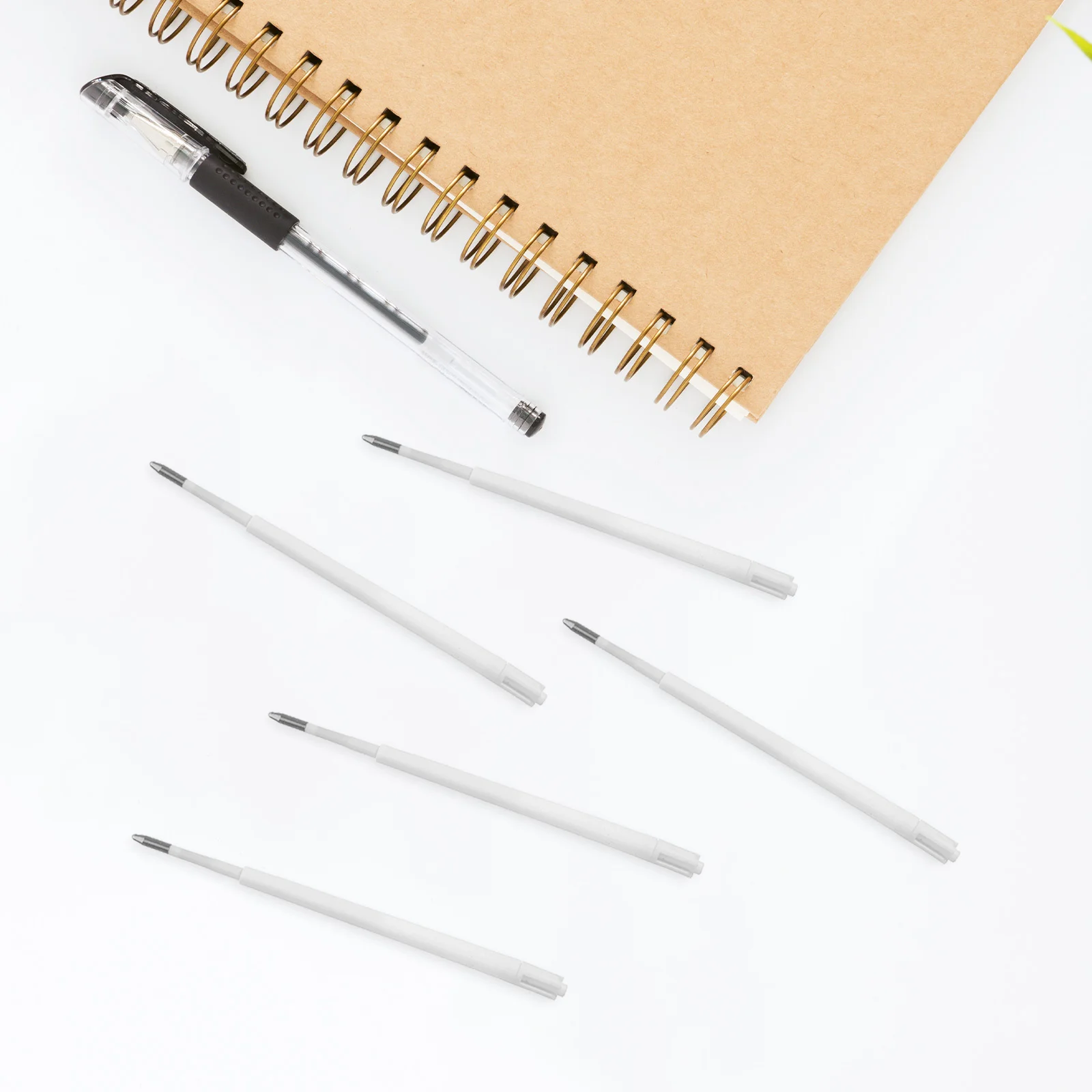 

100Pcs Ballpoint Pen Refills Black Ink Smooth Writing High Capacity for Click Pens Universal Replacement Fit All Standard Pens