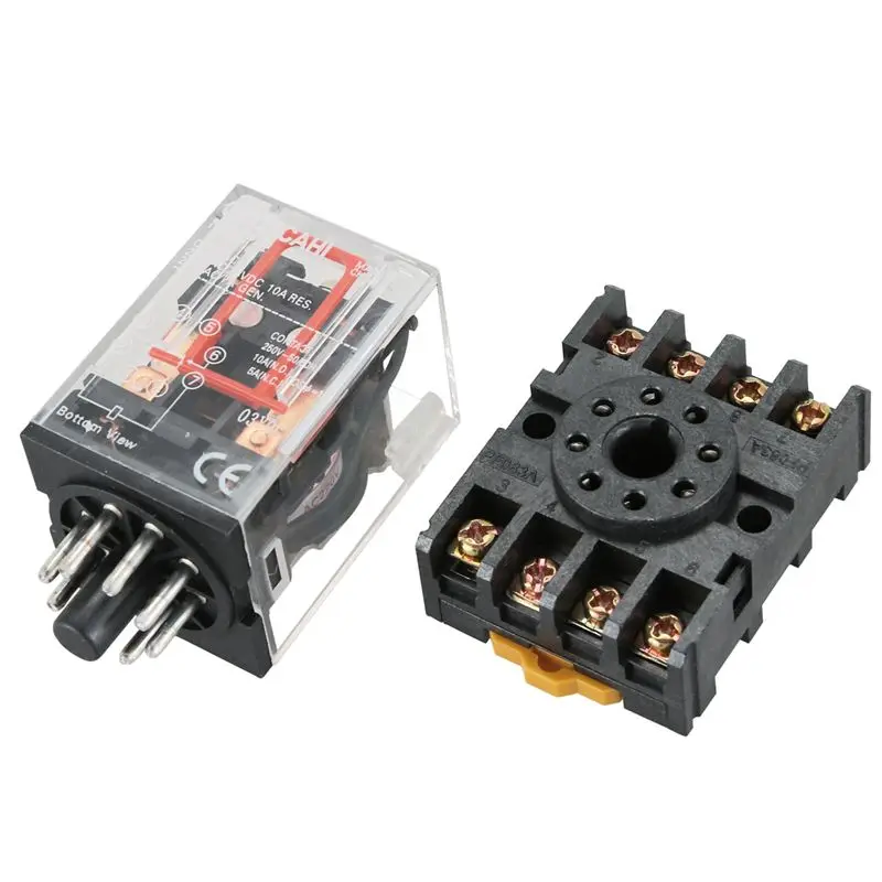 Classic-3X MK2P-I Clear Shell DPDT AC220V Coil Power Relay Socket Base