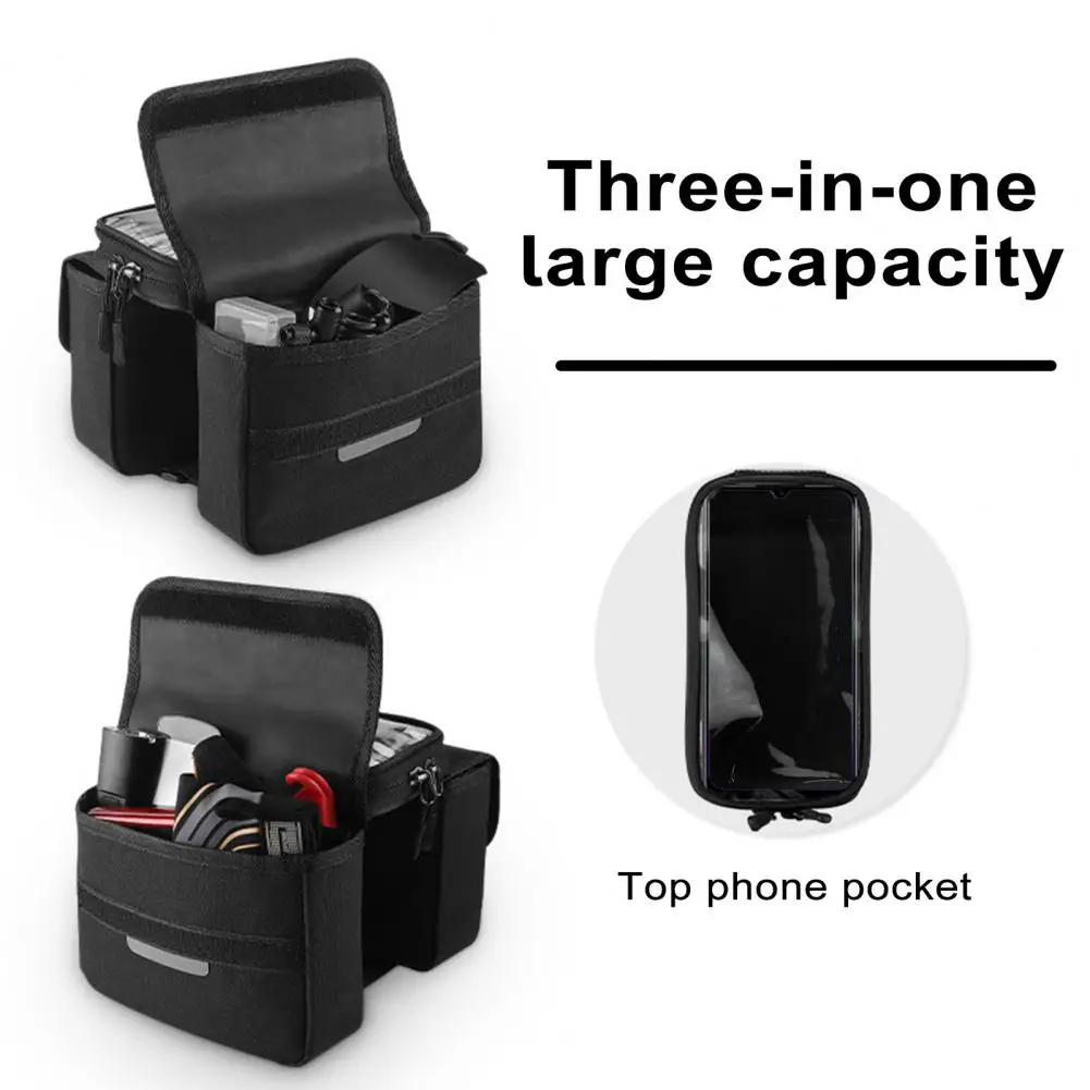 

Bike Accessories Bicycle Top Tube Bag Waterproof Bicycle Front Frame Bag with Capacity Touch Screen Phone Pouch Ideal for Mtb