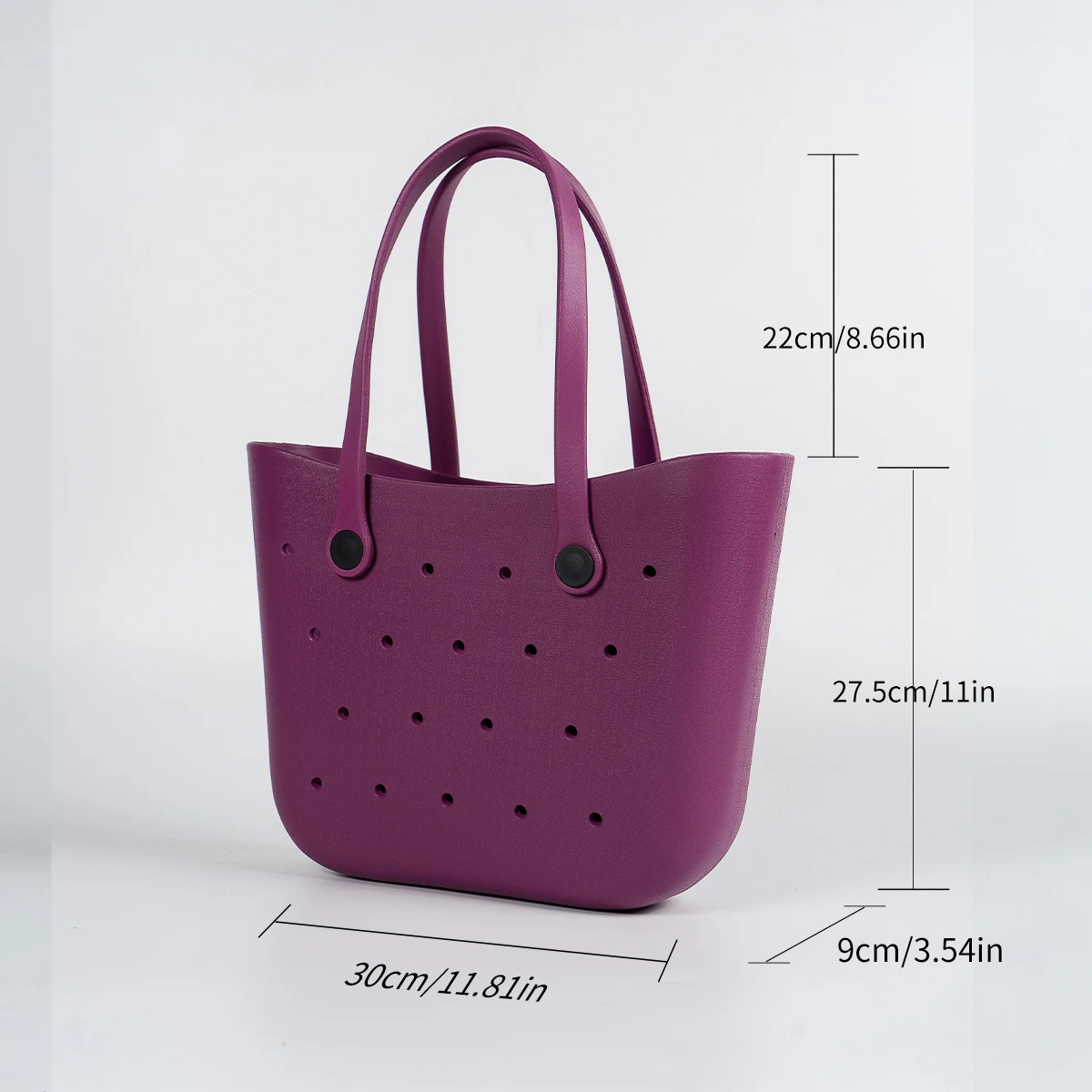 Large Boggs Beach Bag Summer EVA Beach Basket Women Picnic Tote Bag Holes Waterproof Handbag Pouch Shopping Shoulder Bag