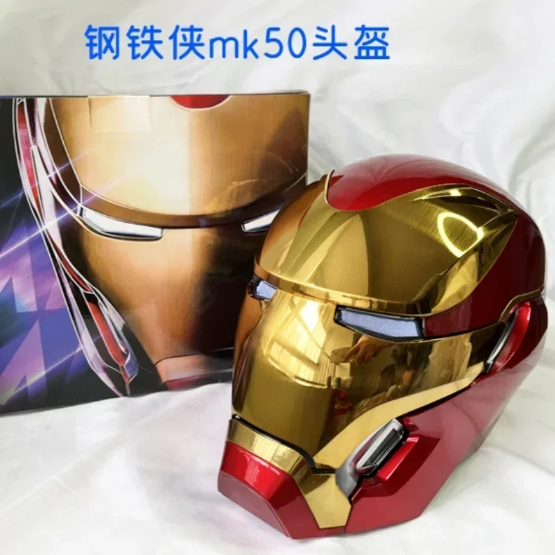 Nieuwe Marvel Iron Man Mk50 1:1 Wearable Helm Spraakgestuurde Vervorming Rond Figuren Animatie Derivaten Model Speelgoed Gift