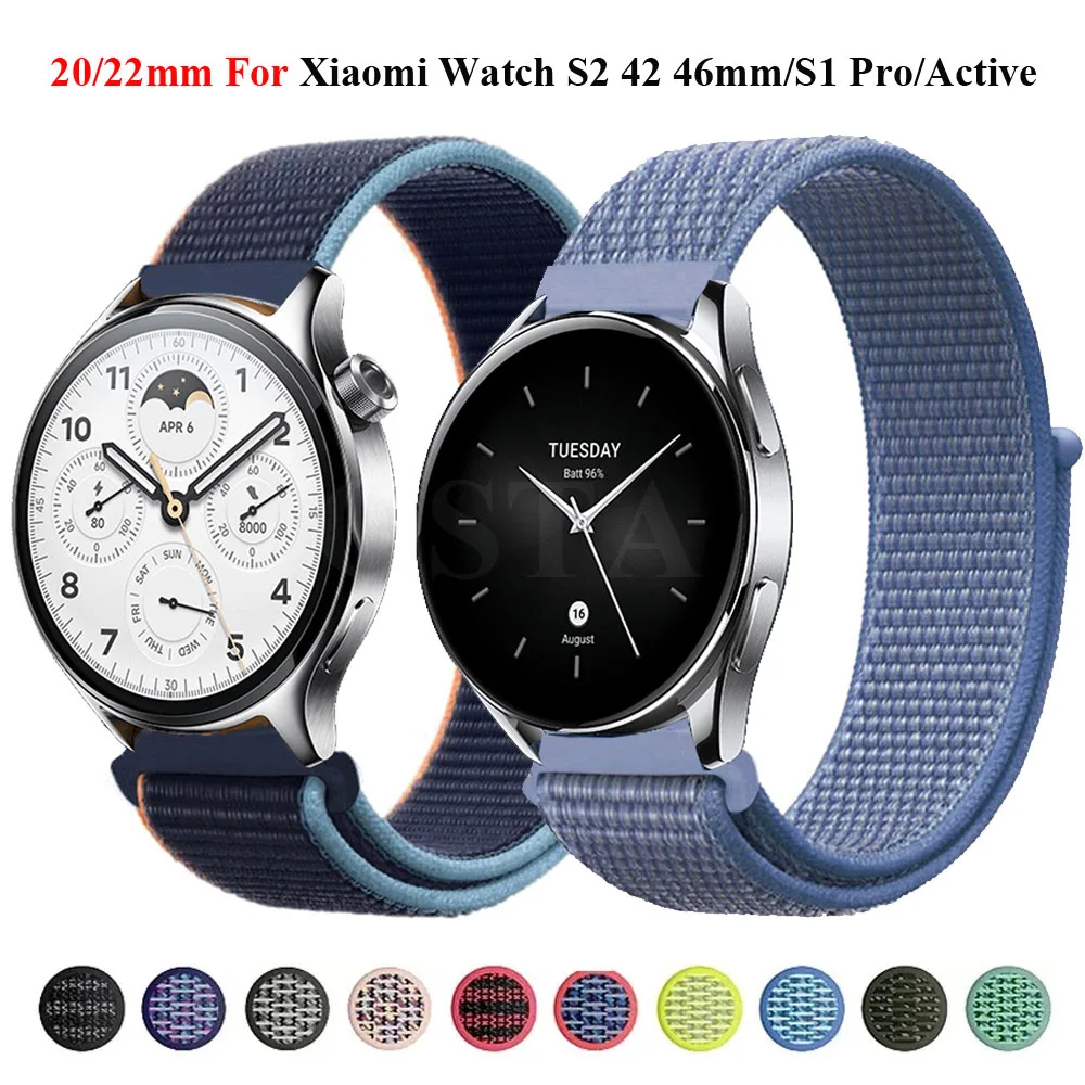 

20mm 22mm Nylon Strap For Xiaomi Watch S2 46mm 42mm/Mi Watch S1 Pro Smart Wristband Bracelet For Mijia Quartz Watch/Mi Bro Air