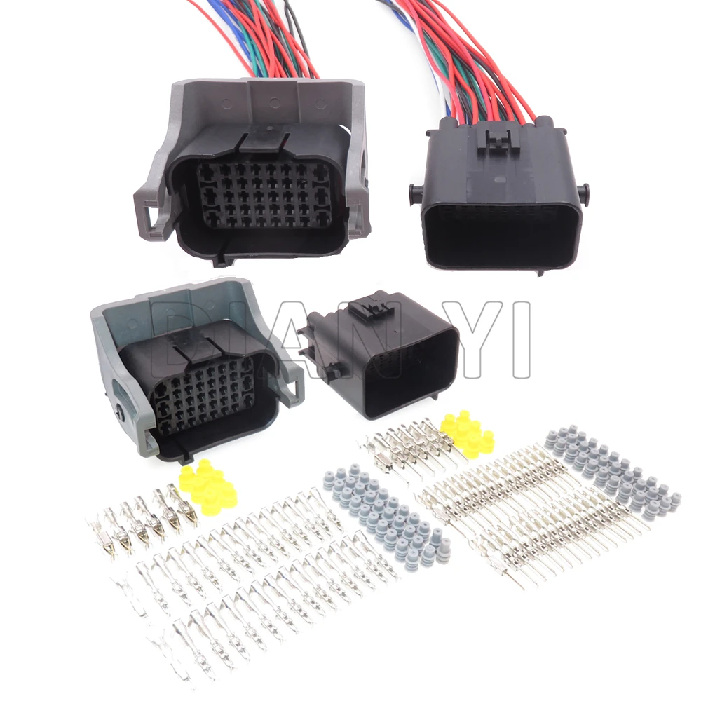 1 Set 36 Way Starter Car ECU Composite Connectors With Cables 1743059-2 Auto Male Female Wiring Harness Socket 1743062-2