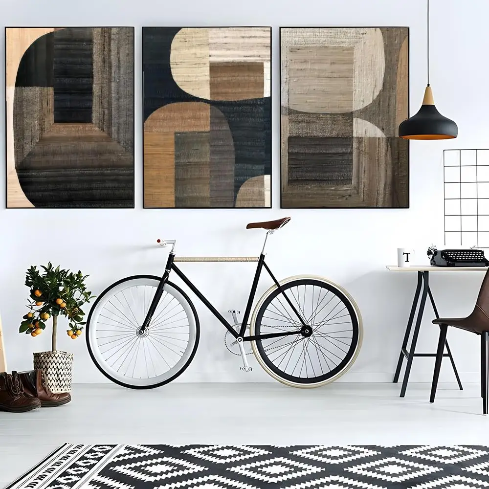 Abstract Retro Black Geometry Poster retro poster art living room decoration