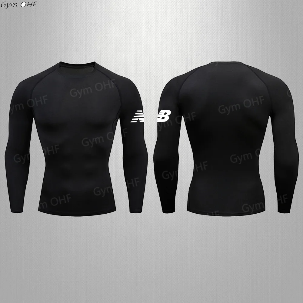 Men'S High Quality Running Aerobic Fitness Tights Fitness Boxing Gym Outdoor Cycling Top Compression Breathable Rashguard MMA