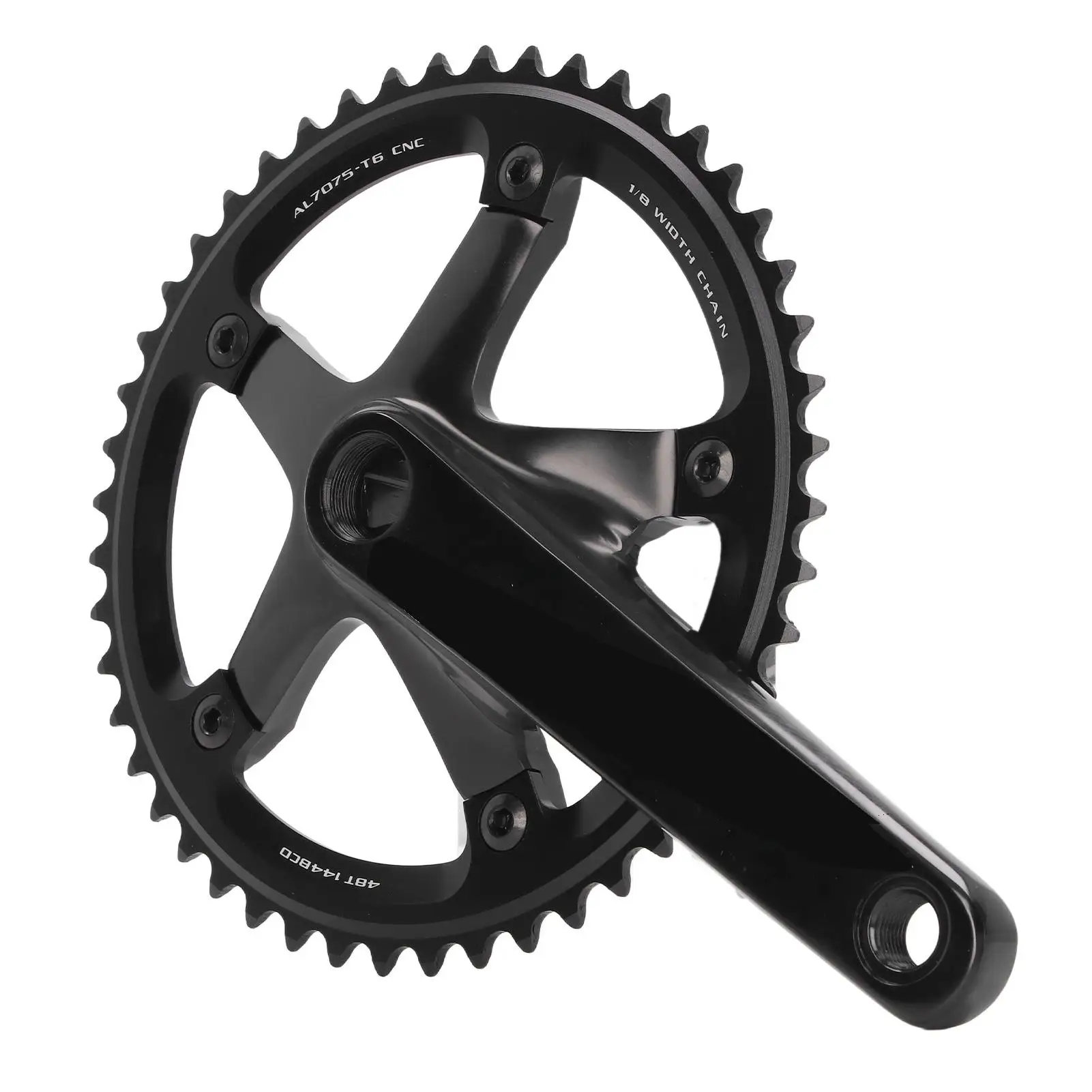 144BCD 48T Single Speed Bike Crankset - Lightweight Aluminum Alloy Crank Arm for Bicycles