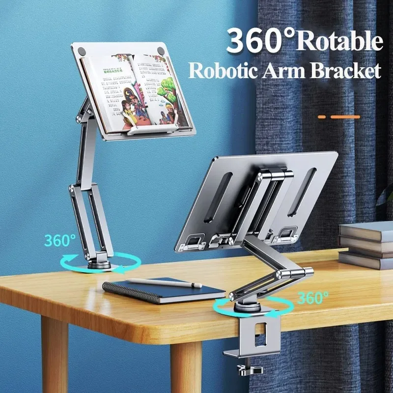 

Laptop Stand 360°Rotatable Clamp Tablet Hightening Support Holder Book Bracket Height Adjustable Desktop Bed Lazy Stand