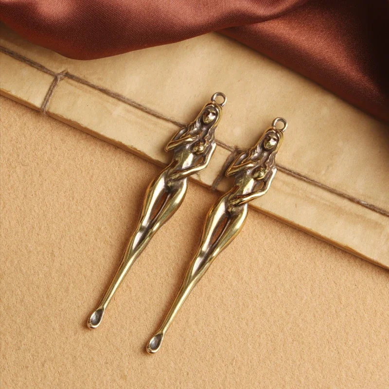 1PCS Retro Brass Ear Spoons Portable Ear Cleaning Tool Dragon EarPick EarWax Remover Curette Cleaner Ear Pick Keychain Pendants