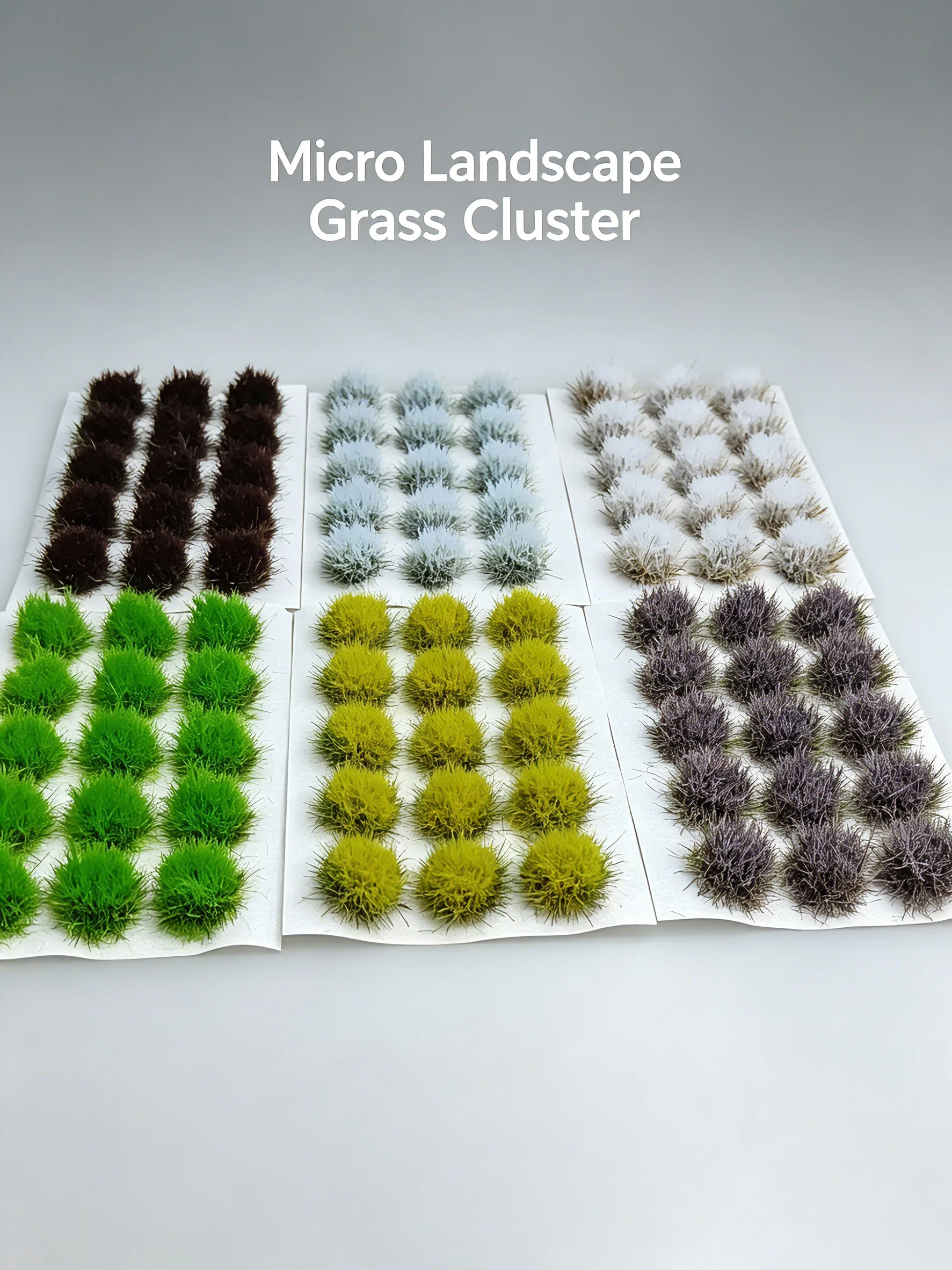 10mm Hohe Miniatur-Grasbüschel in Gemischten Farben, Statische Grascluster für Modelleisenbahn, Wargame, Terrain, Diorama und Landschaftsgestaltung – Detail 1