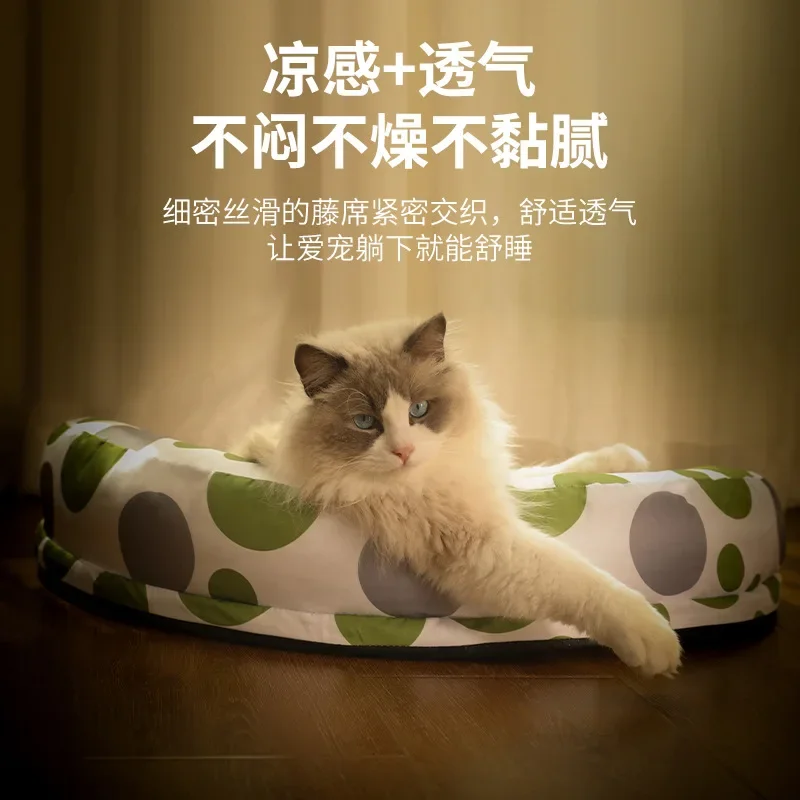 Summer Pet Mat Cool Vine Mat for dog and cat，cat nest four seasons universal mattress sleeping with dog sofa bedding supplies.