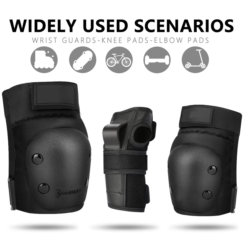 Knee Pads Elbow Pads with Wrist Guards, 3 in 1 Protective Gear Set for Skating Cycling Bike Rollerblading Scooter