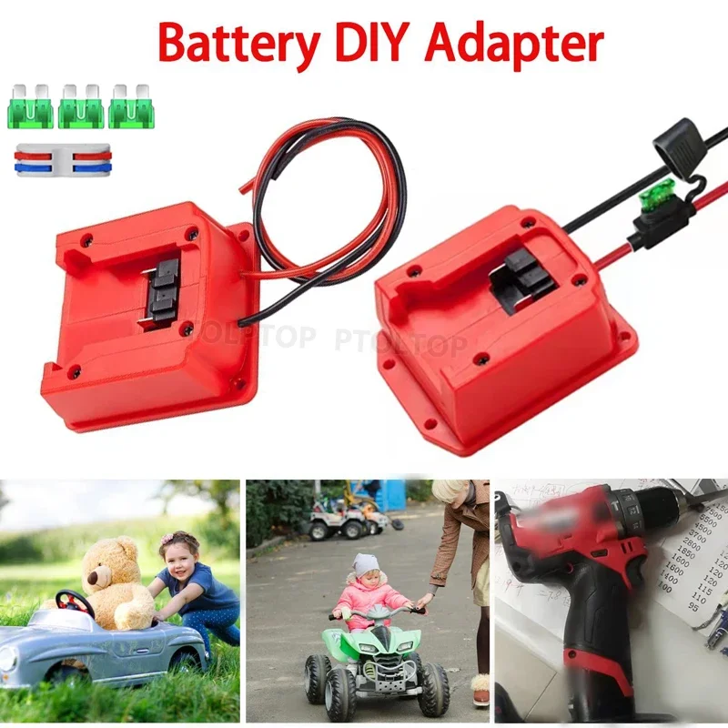 

Портативный адаптер DIYPower Wheels, адаптер батареи для Milwaukee18V, аккумулятор с предохранителем 14AWG, проводной разъем для радиоуправляемой машины, игрушек, робототехники