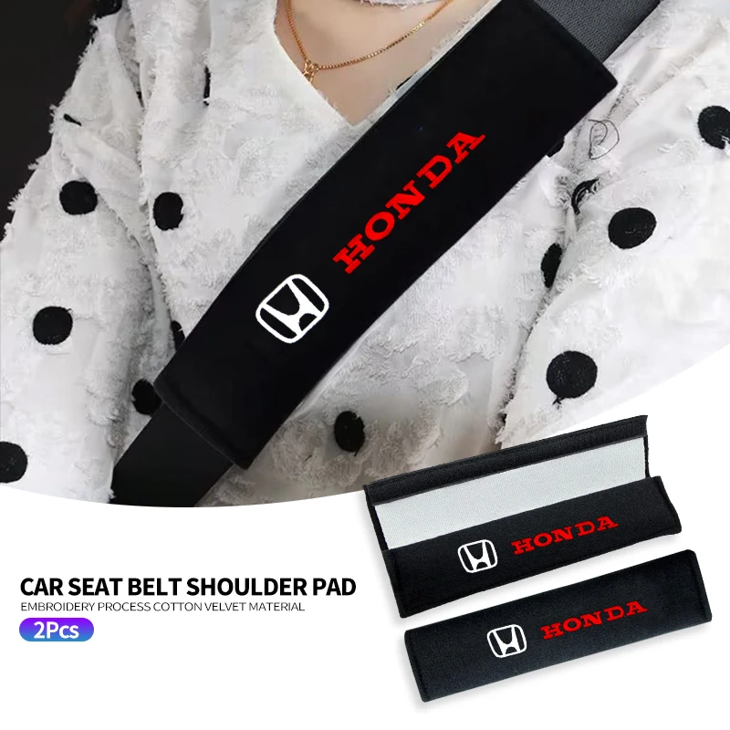 

1/2pcs Suede Car Safety Belts Shoulder Protection For Honda Hrv Jazz City Fit Accord 7 Crv Odyssey Civic Pilot RR Spirior Mugen