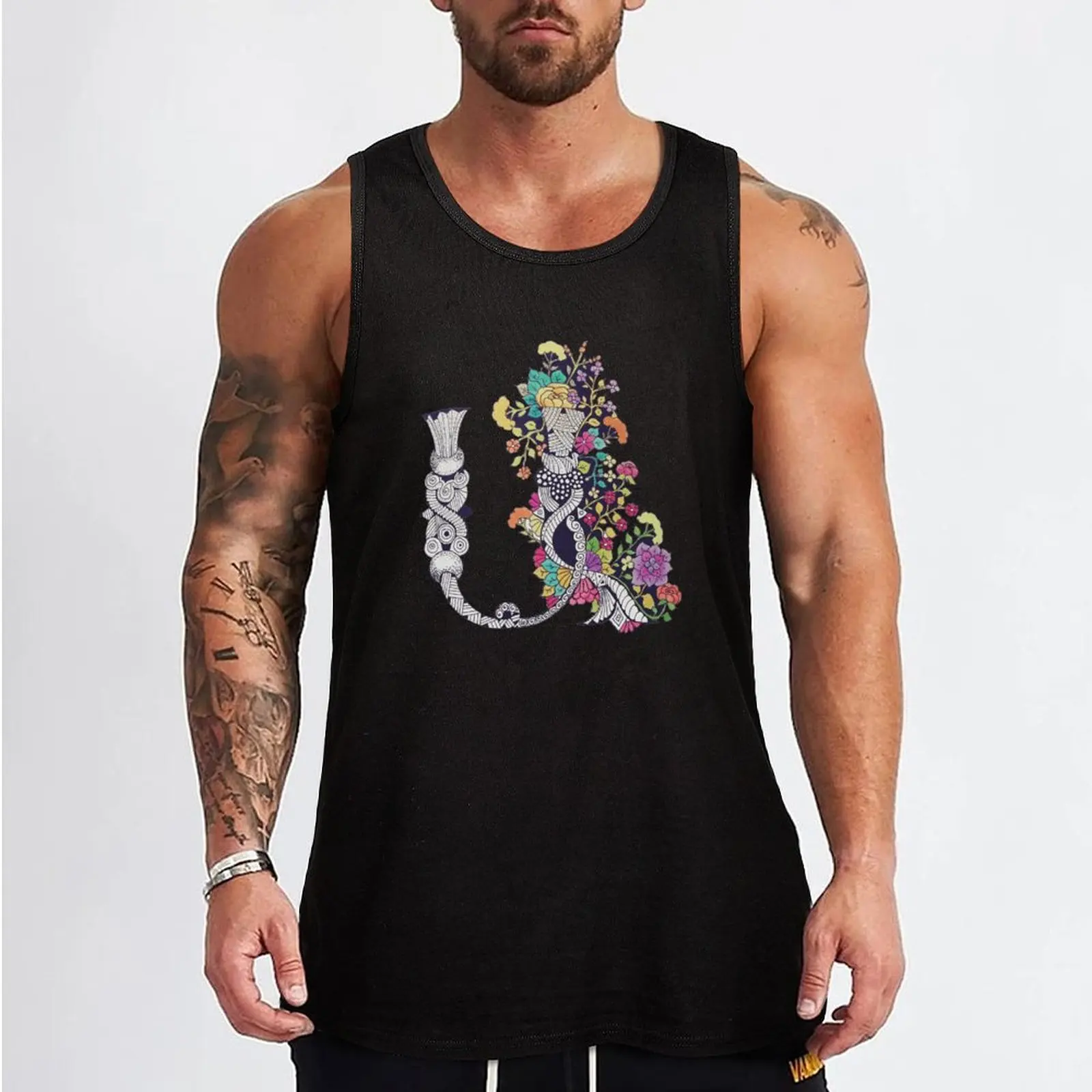 Armenian Letter A (flower) Tank Top Vests Man summer clothes bodybuilding t-shirt Body man