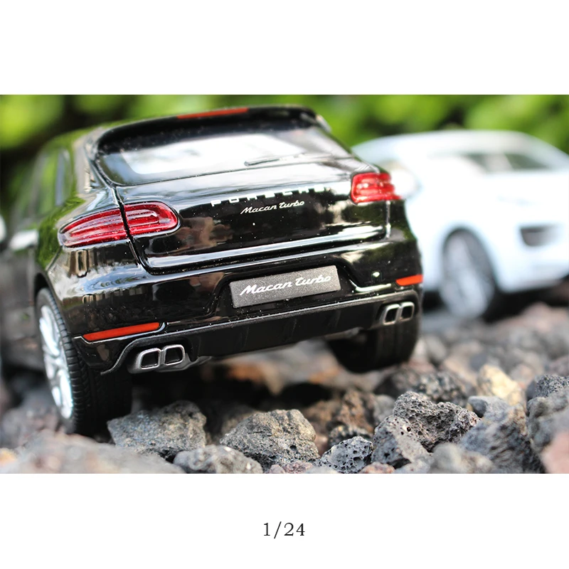 welly 1:24 Porsche macan Black car alloy car model simulation car decoration collection gift toy Die casting model boy toy