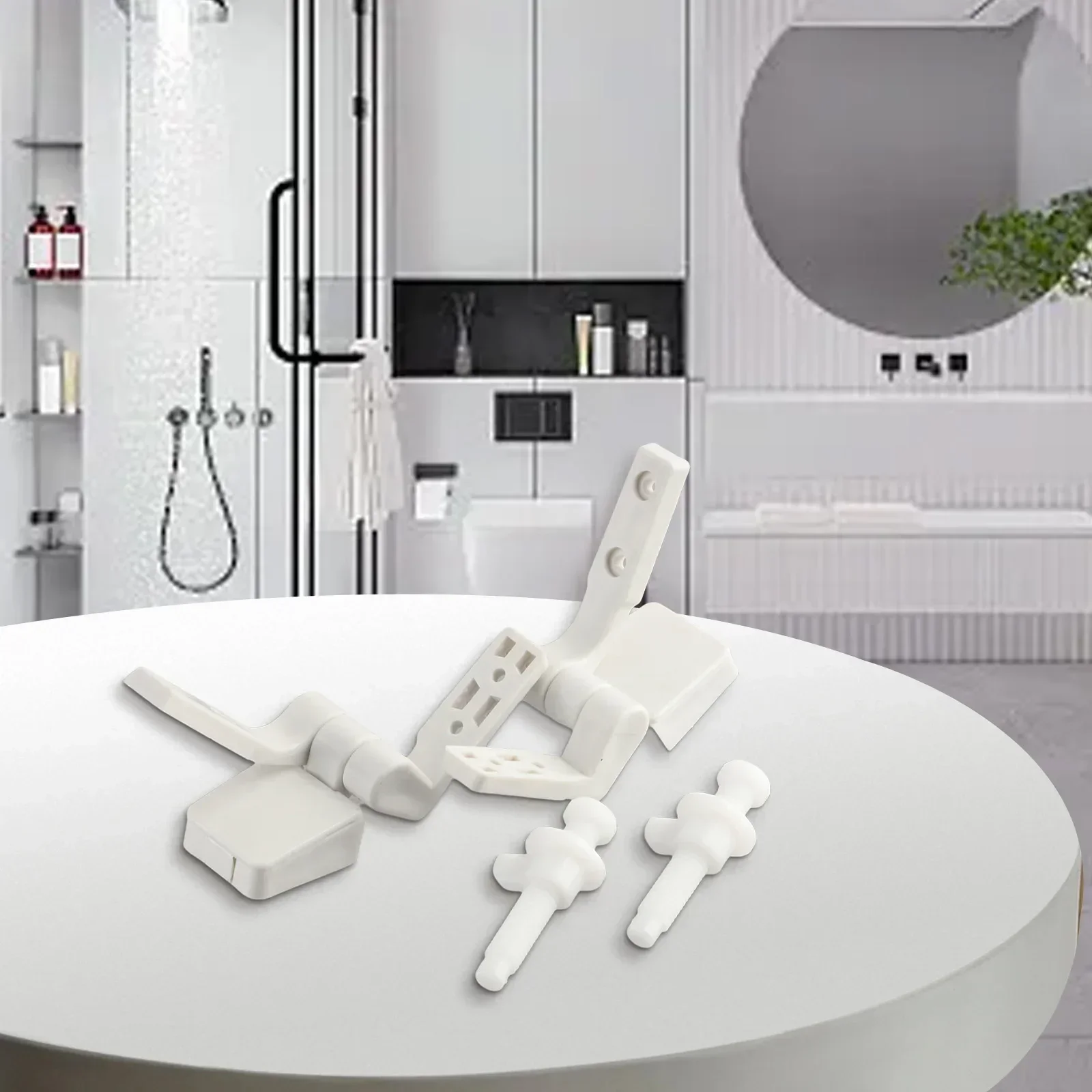 1 Pair White Plastic Toilet For Seat Lid Hinge Replacement With Bolts Screw Nuts For Flush Toilet Cover