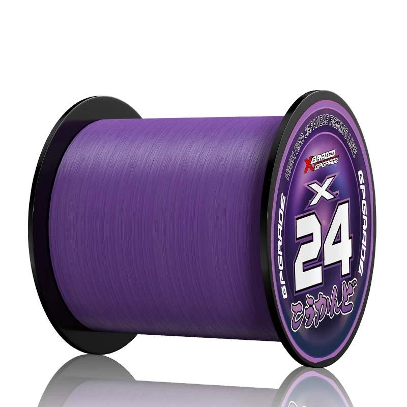 Linha de Pesca Trançada X24 PE 500M, Linha Multifilamento Super Lisa para Pesca de Carpas